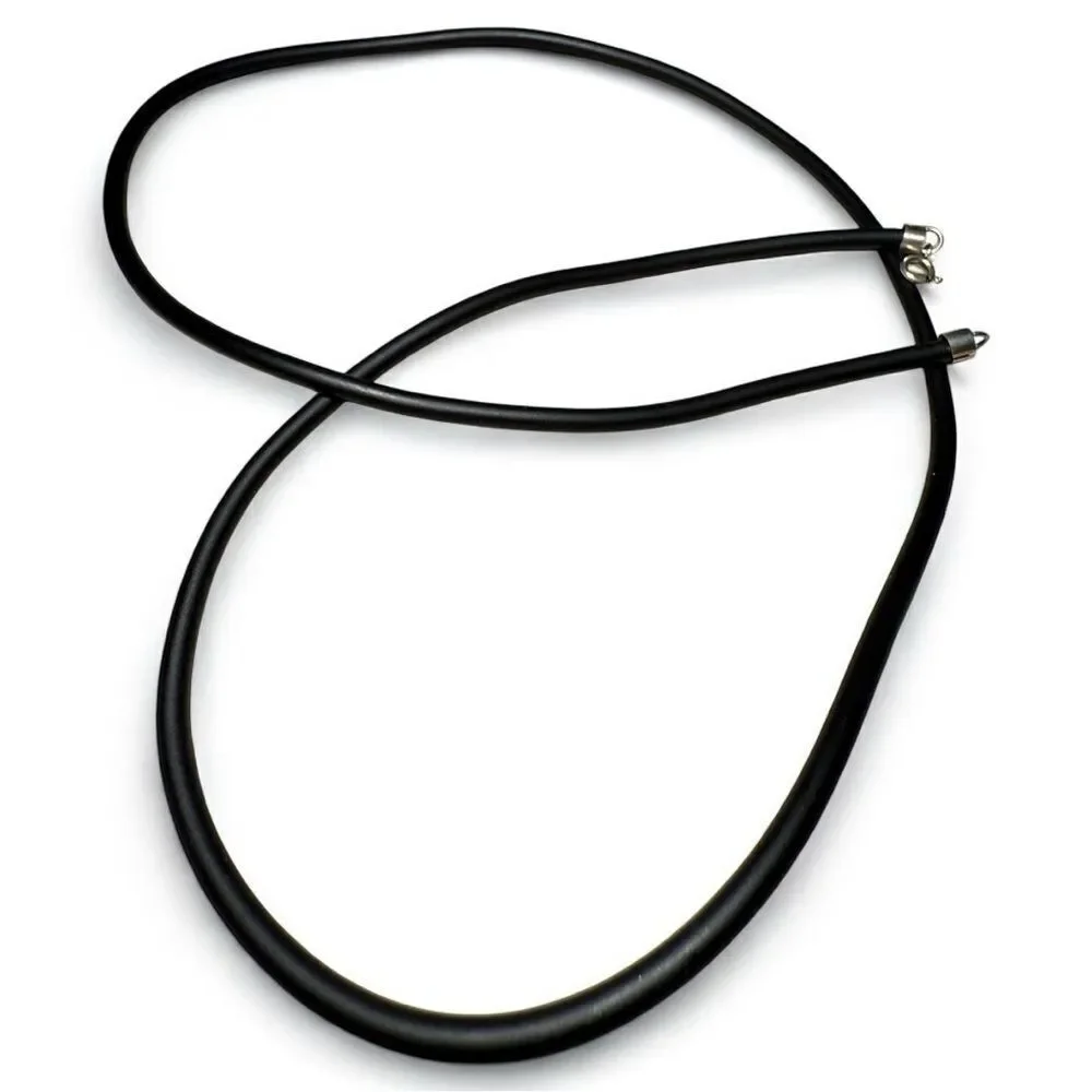 24” Black Cord Necklace - Unisex | 925 Silver Clasp Minimalist Great for Men